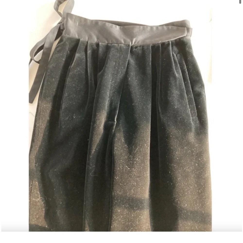 Vintage Velvet Tuxedo Satin Tie Waist High Rise Pants Size 6 - Picture 5 of 10